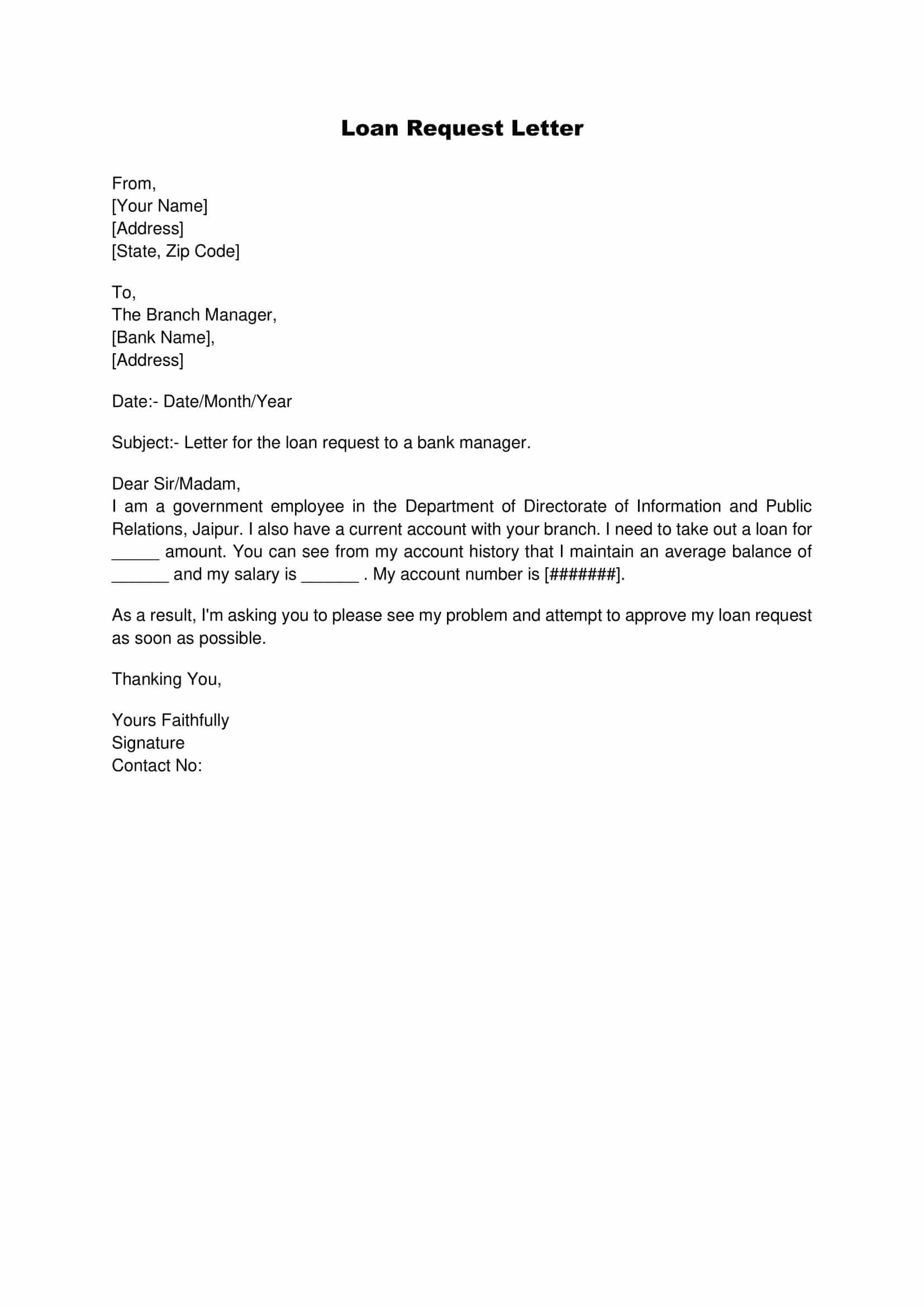 How To Write A Loan Request Letter Ample Fusion